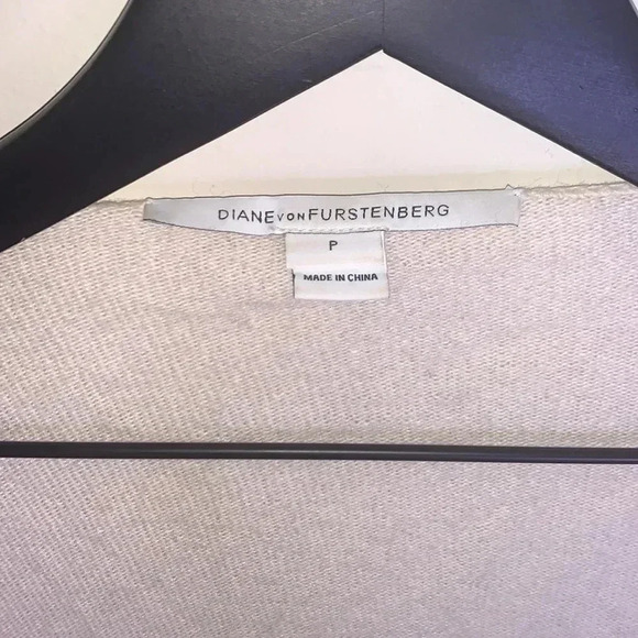 Diane Von Furstenberg Xanna Wool Cashmere Ivory Gray Open Cardigan Size 0P - Picture 4 of 7